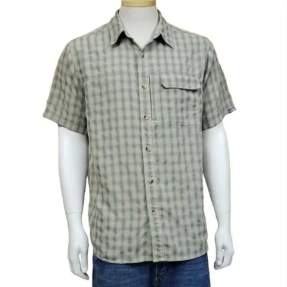 North Face Plaid Shirt Medium Short Sleeve Button Down Hiking Outdoor - Picture 1 of 8